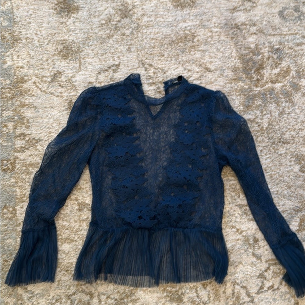 Elegant Teal Lace Women's Peplum Top